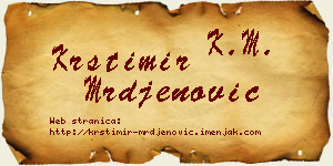Krstimir Mrđenović vizit kartica